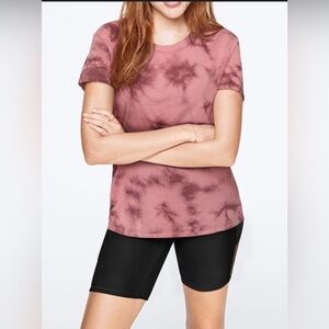 Victoria Secret Maroon Tie Dye Short Sleeve T Shirt Size XS NWOT